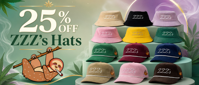 Cannabis Promo, Cannabis Sales, Cannabis Discounts, Cannabis on Sale, 25% Off ZZZ's Hats