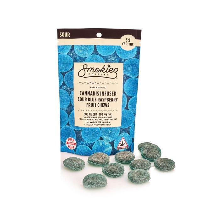 Sour Blue Raspberry Fruit 3:1 Smokiez