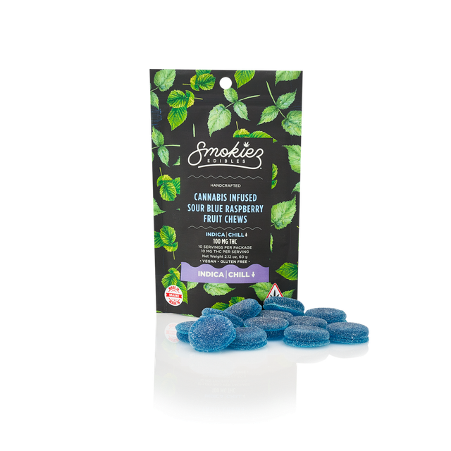 Sour Blue Raspberry Indica Smokiez