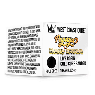 Honey Bananas x Papaya Tier 2 Cold Cure Rosin West Coast Cure
