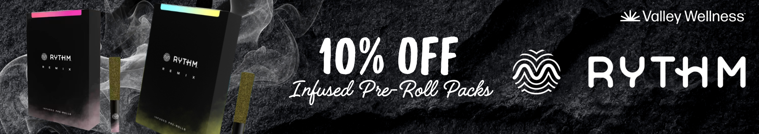 Cannabis Promo, Cannabis Sales, Cannabis Discounts, Cannabis on Sale, 10% off Rythm Infused Pre-Roll Packs!
