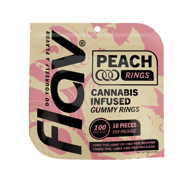 Peach 100mg Gummy Rings Flav