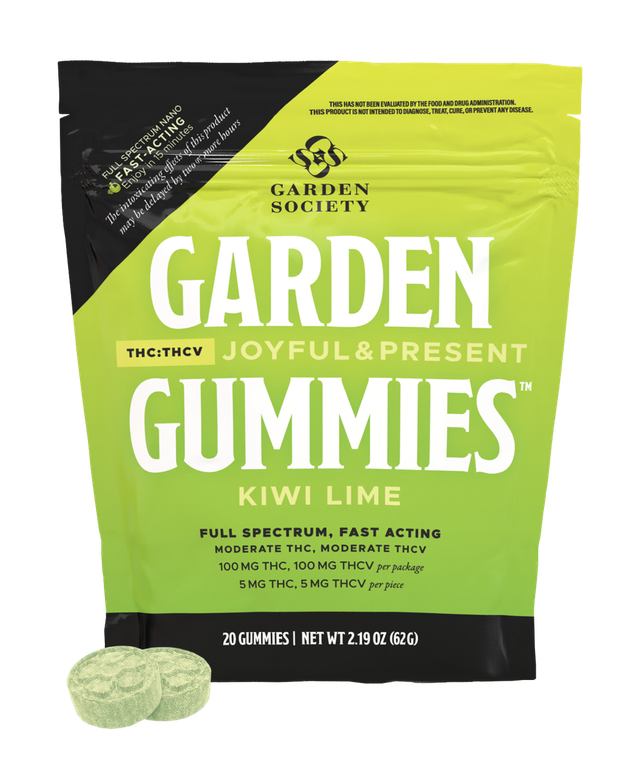 Kiwi Lime 1:1 THC:THCV Garden Gummies