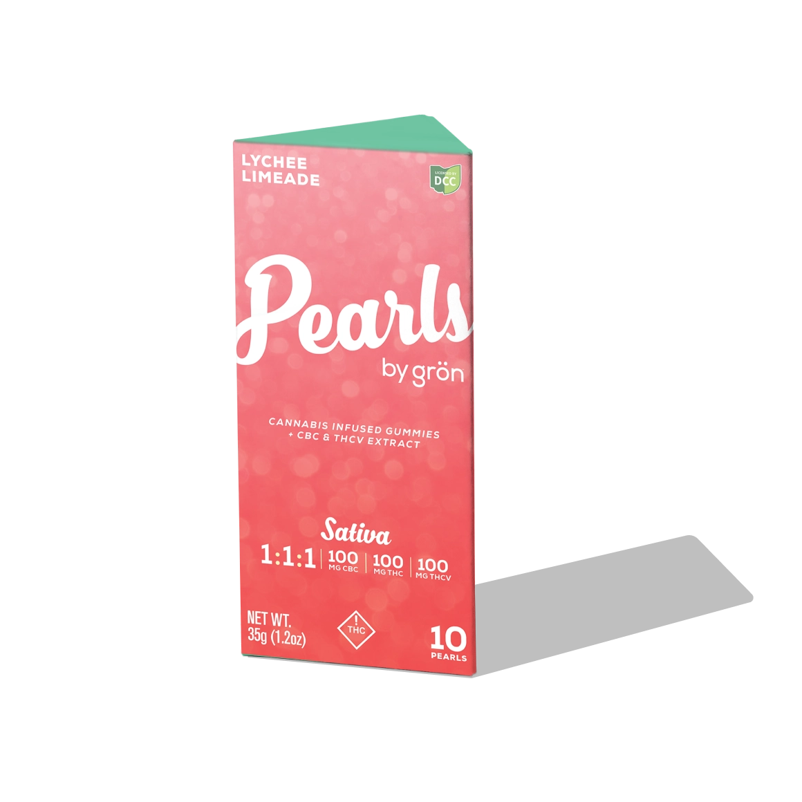 Pearls Lychee Limeade 1:1:1 THC:THCV:CBC Grön