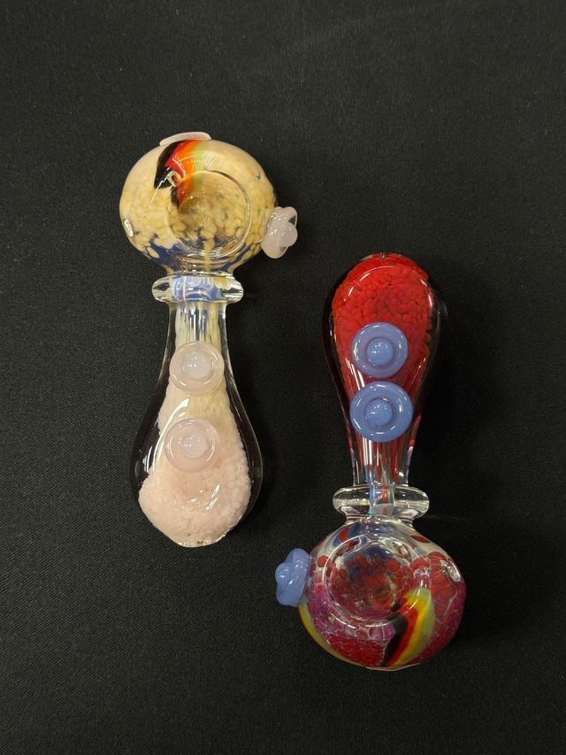 3" Frit Button Hand Pipe Alpha Glass