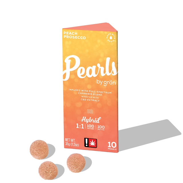 Pearls' Peach Prosecco 1:1 THC:CBD Grön