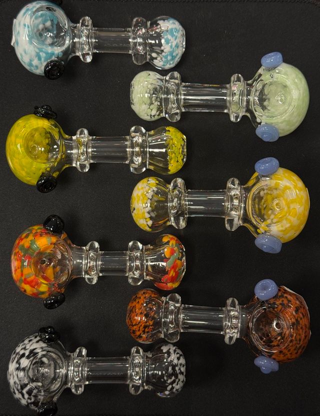 3" Confetti Rim Hand Pipe Alpha Glass