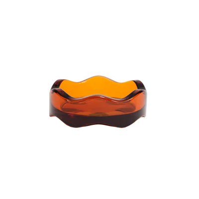 Ashtray Wavy Amber Yew Yew