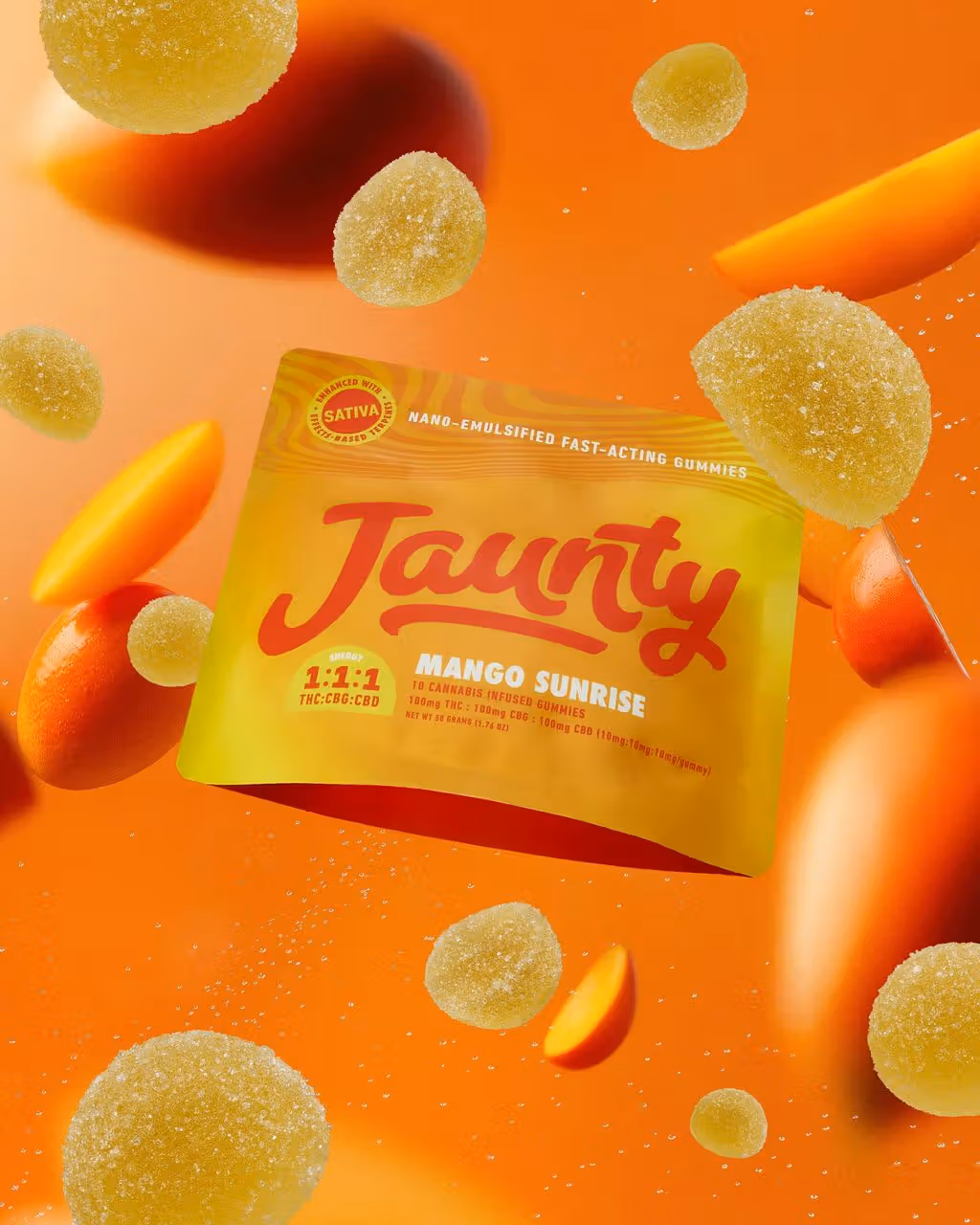 Jaunty Mango Sunrise 10mg THC : 10mg CBD : 10mg CBG