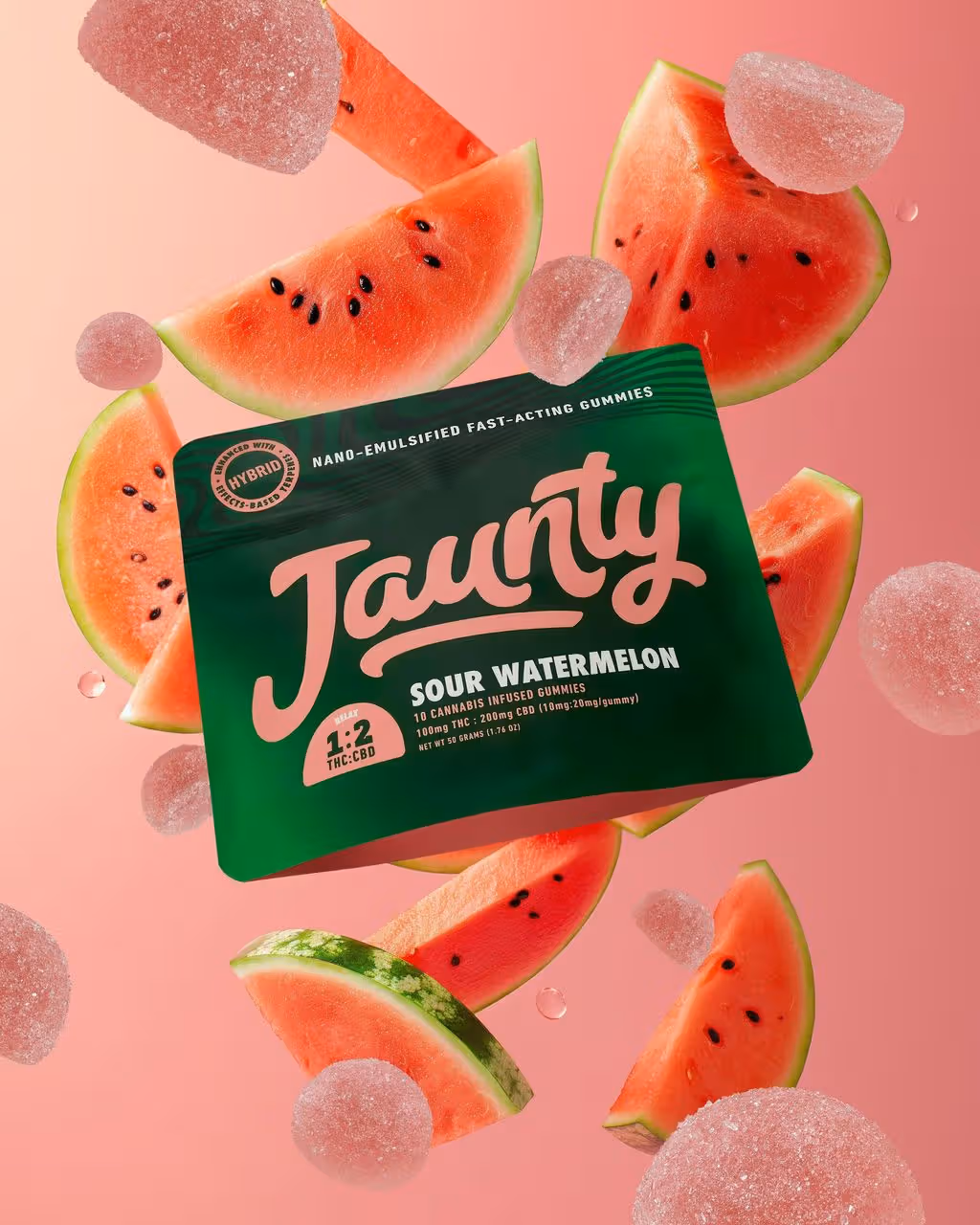 Jaunty Sour Watermelon 10mg THC : 20mg CBD