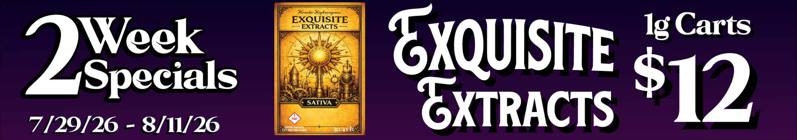 Cannabis Promo, Cannabis Sales, Cannabis Discounts, Cannabis on Sale, Exquisite Extracts 1G carts — $12