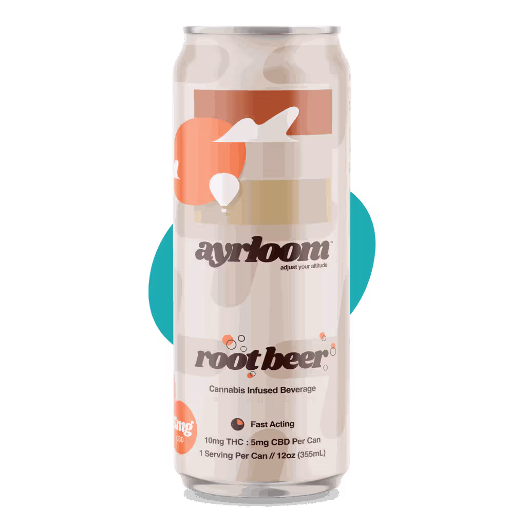 Ayrloom Root Beer 10mg THC: 5mg CBD Carbonated