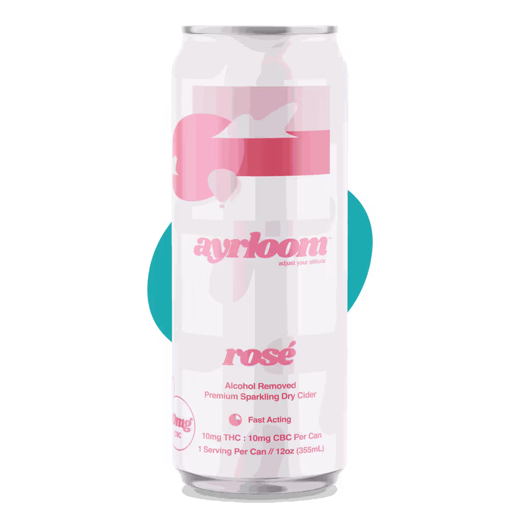 Ayrloom Rosé 10mg THC: 10mg CBD Sparkling Water