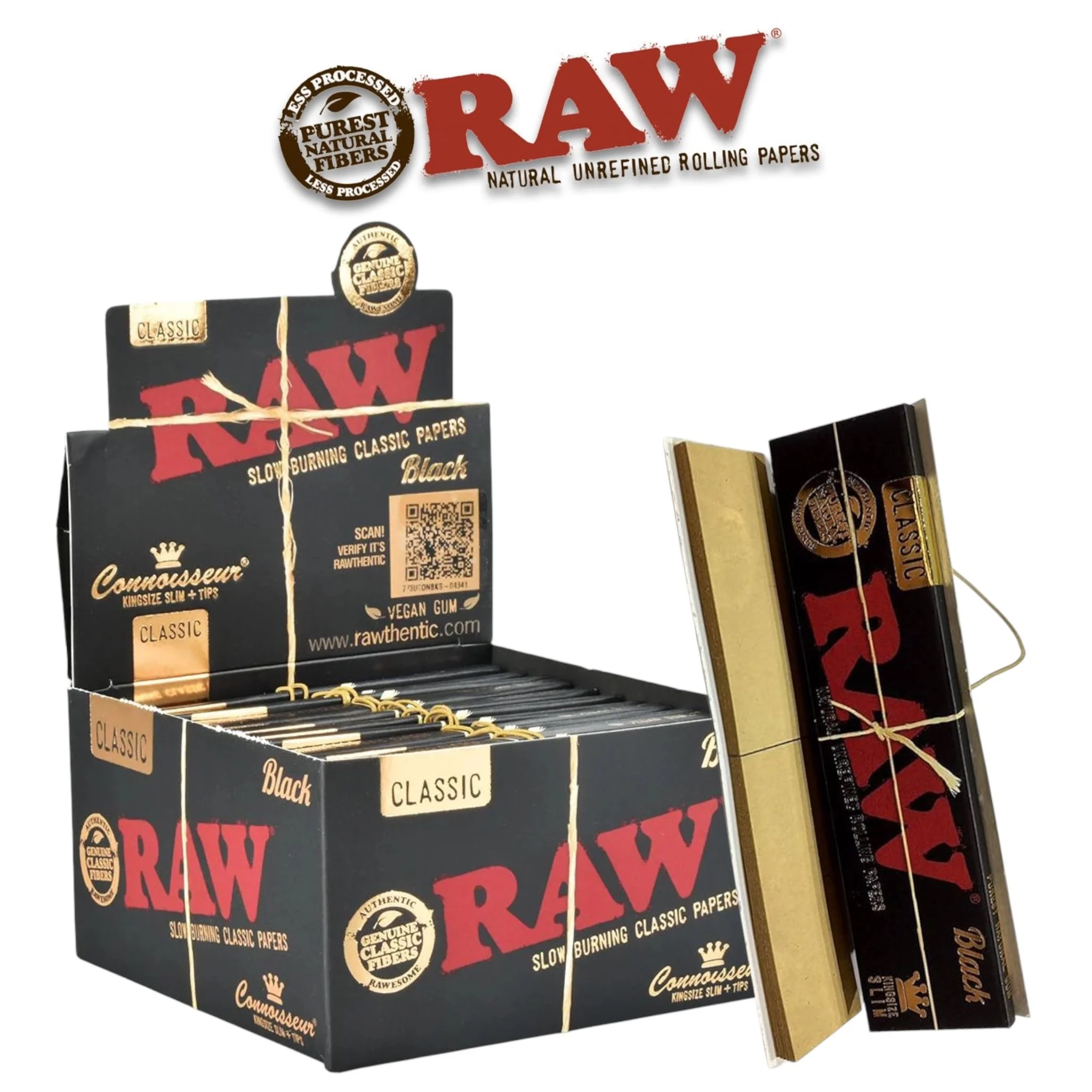 Black Connoisseur King Size Slim + Tips
