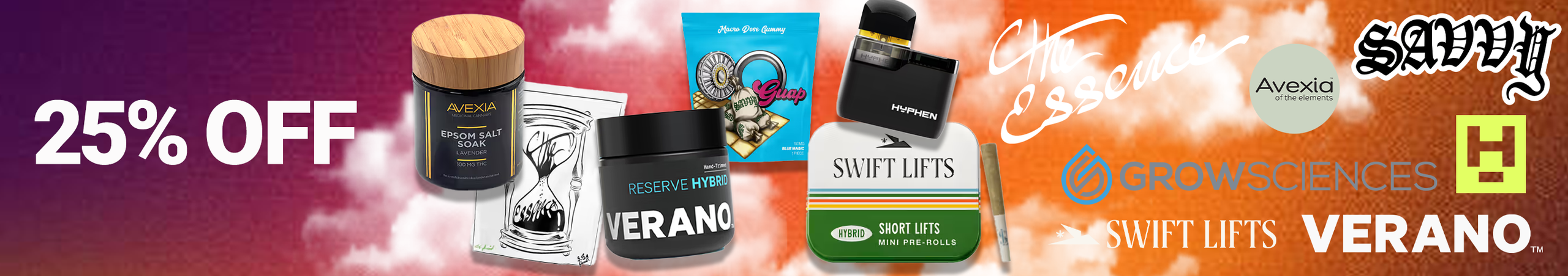 Cannabis Promo, Cannabis Sales, Cannabis Discounts, Cannabis on Sale, Verano Weekly 25%
