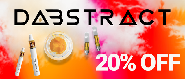 Cannabis Promo, Cannabis Sales, Cannabis Discounts, Cannabis on Sale, Dabstract Weekly 20%