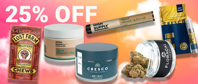 Cannabis Promo, Cannabis Sales, Cannabis Discounts, Cannabis on Sale, Cresco Weekly 25%