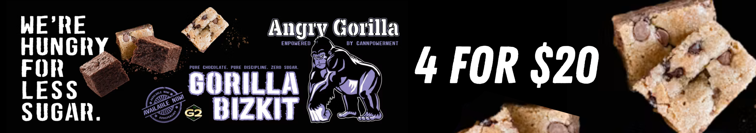Cannabis Promo, Cannabis Sales, Cannabis Discounts, Cannabis on Sale, 4 Angry Gorilla Sugar Free Edibles For $20