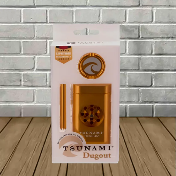 Tsunami Magnet Dugout w/Grinder - Gold Tsunami