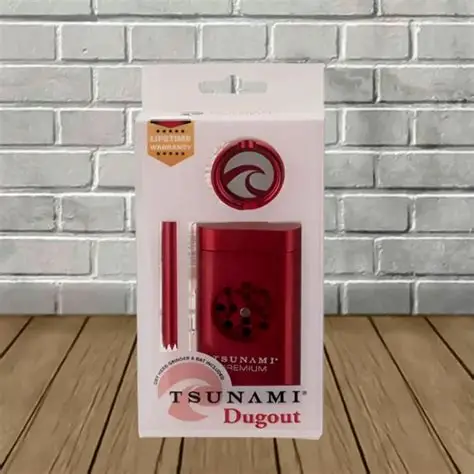 Tsunami Magnet Dugout w/Grinder - Red Tsunami