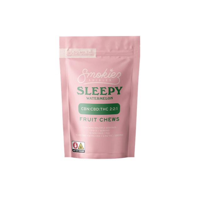 Sleepy Watermelon Trifecta 2:2:1 CBD:CBN:THC Smokiez 