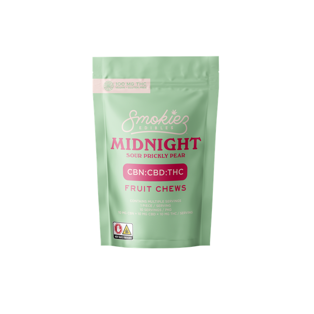 Sour Midnight Prickly Pear Trifecta 1:1:1 CBD:CBN:THC Smokiez 