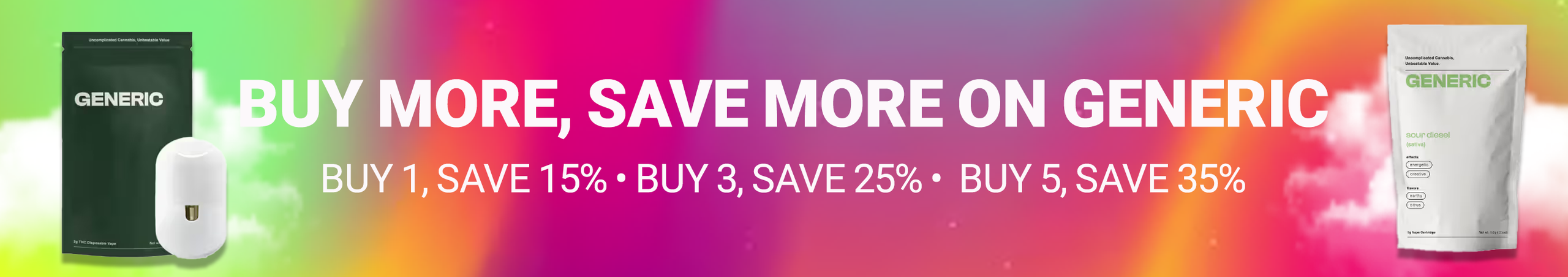 Cannabis Promo, Cannabis Sales, Cannabis Discounts, Cannabis on Sale, Generic Buy More Save More