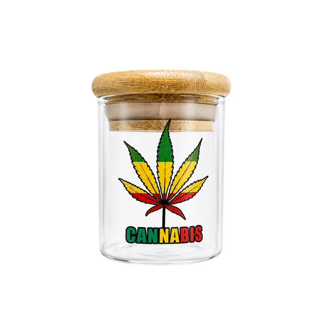 Bamboo Small Glass Jar |