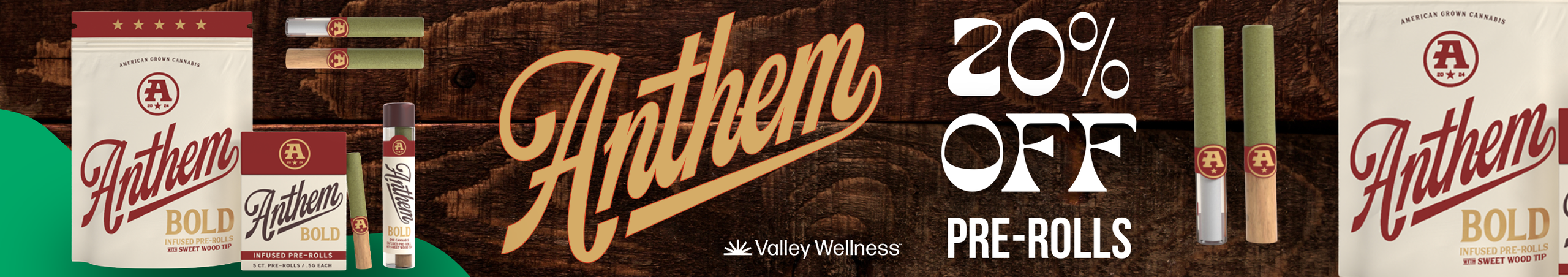 Cannabis Promo, Cannabis Sales, Cannabis Discounts, Cannabis on Sale, 20% Off Anthem Pre-Rolls!
