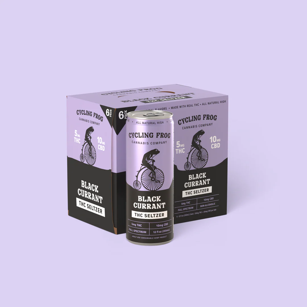 THC SELTZER Black Currant  Cycling Frog