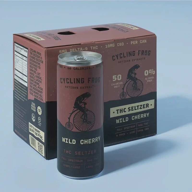 THC SELTZER Wild Cherry  Cycling Frog