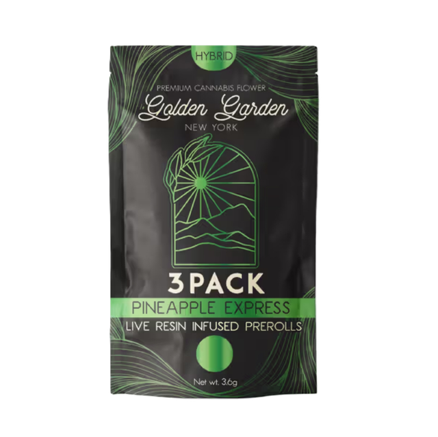 LIve Resin Infused Prerolls Pineapple Express Golden Garden