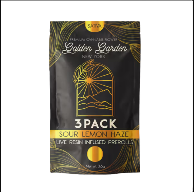 Live Resin Infused Prerolls Sour Lemon Haze Golden Garden