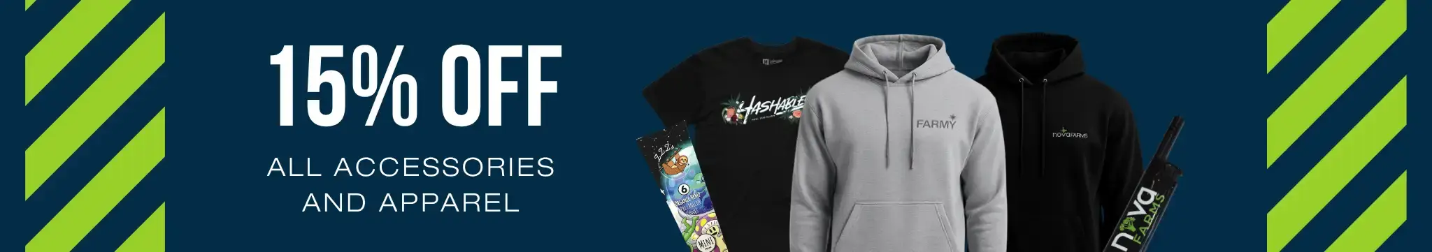 Cannabis Promo, Cannabis Sales, Cannabis Discounts, Cannabis on Sale, 15% Off All Apparel & Accessories