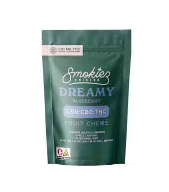 Smokiez Sweet Dreamy Blueberry Trifecta 1:1:1 CBG:CBN:THC Fruit Chews 10mg | 10 pk