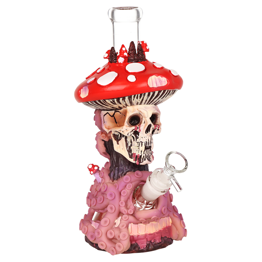 Mushroom Skull Tentacle Glass Vinyl Water Pipe 14mm F