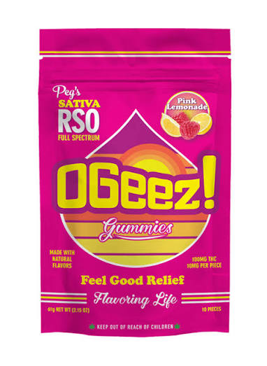 Ogeez! Peg'S RSO - Pink Lemonade - RSO Infused - 10 Pack 100mg 10 PACK