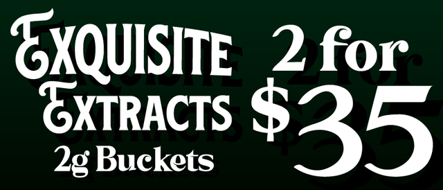 Cannabis Promo, Cannabis Sales, Cannabis Discounts, Cannabis on Sale, Exquisite Extracts 2G Buckets — 2/$35