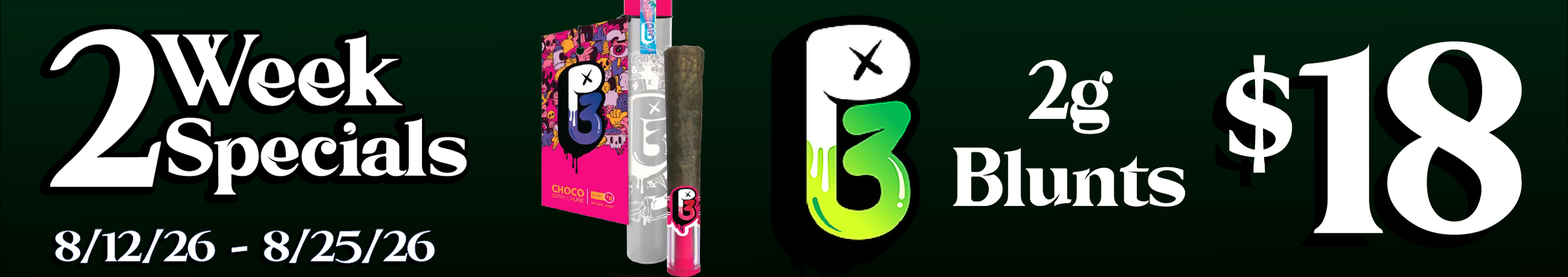 Cannabis Promo, Cannabis Sales, Cannabis Discounts, Cannabis on Sale, P3 2g Blunts — $18