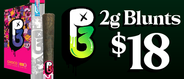 Cannabis Promo, Cannabis Sales, Cannabis Discounts, Cannabis on Sale, P3 2g Blunts — $18