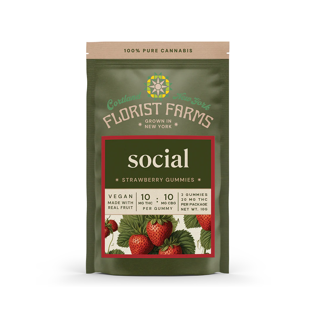 Social Strawberry 1:1 THC:CBG Edibles