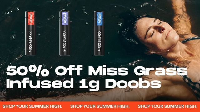 Cannabis Promo, Cannabis Sales, Cannabis Discounts, Cannabis on Sale, 50% Miss Grass Hash Infused 1g Doobs