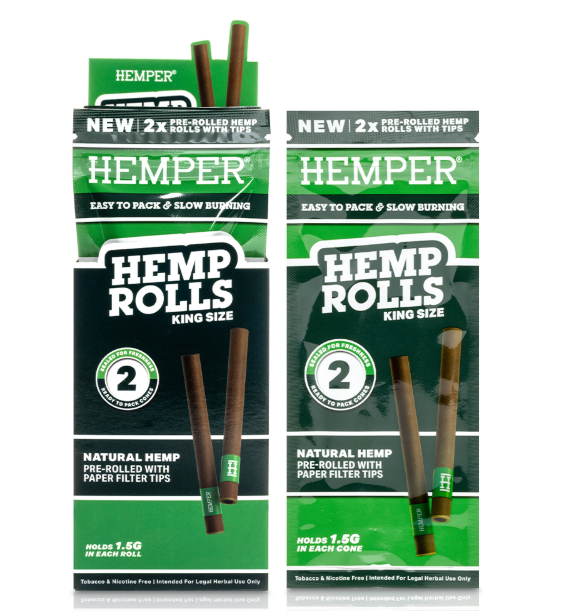 King Size Rolls with Paper Tips (Natural) (2pk) Hemper