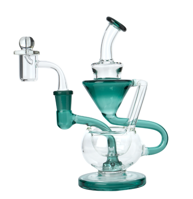 8" Recycler Rig (Clear/Lake Blue) Human Grade