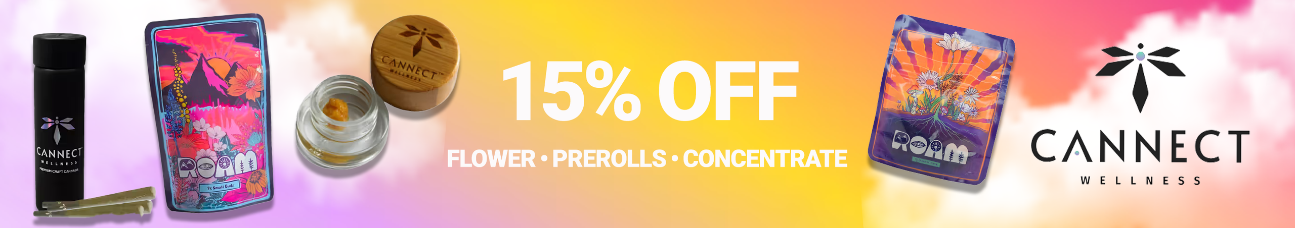 Cannabis Promo, Cannabis Sales, Cannabis Discounts, Cannabis on Sale, Cannect Flower/Preroll/Concentrate Craft Week 15%