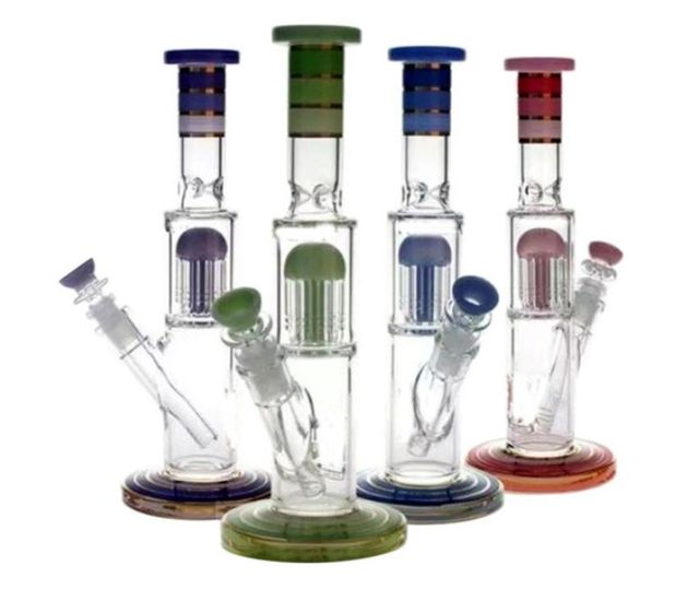 12" Assorted Milk Color Tree Perc Straight Generic Glass