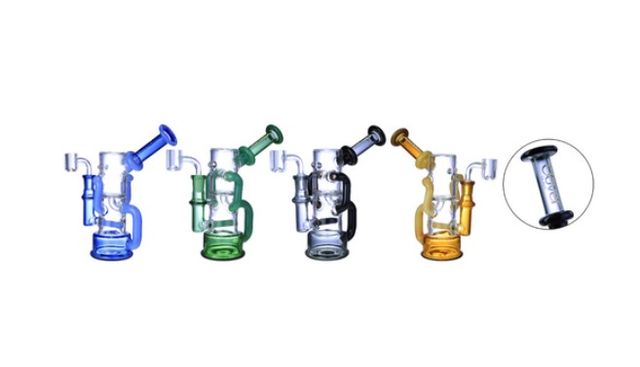 8" Assorted Color Triple Arm Inline Recycler  Clover