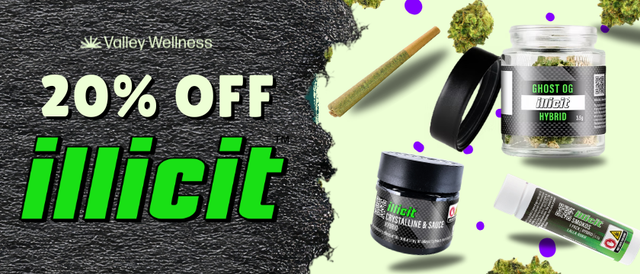 Cannabis Promo, Cannabis Sales, Cannabis Discounts, Cannabis on Sale, 20% off Illicit