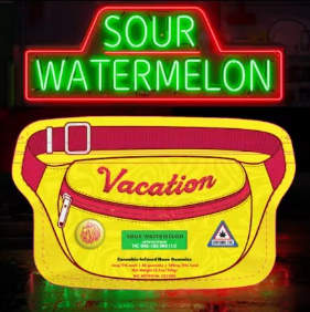 Sour Watermelon Gummy 1:1 100mg-20 PK Vacation