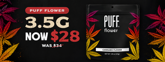 Cannabis Promo, Cannabis Sales, Cannabis Discounts, Cannabis on Sale, Puff Eighths $28